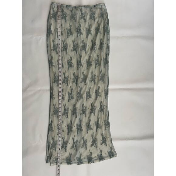 Love + Harmony teal green sheer‎ mesh maxi skirt size large whimsical fairy - Picture 8 of 8